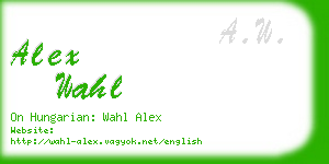 alex wahl business card